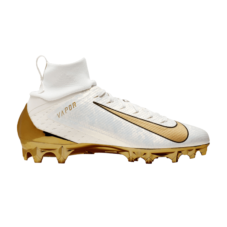 Nike football cleats shops white and gold