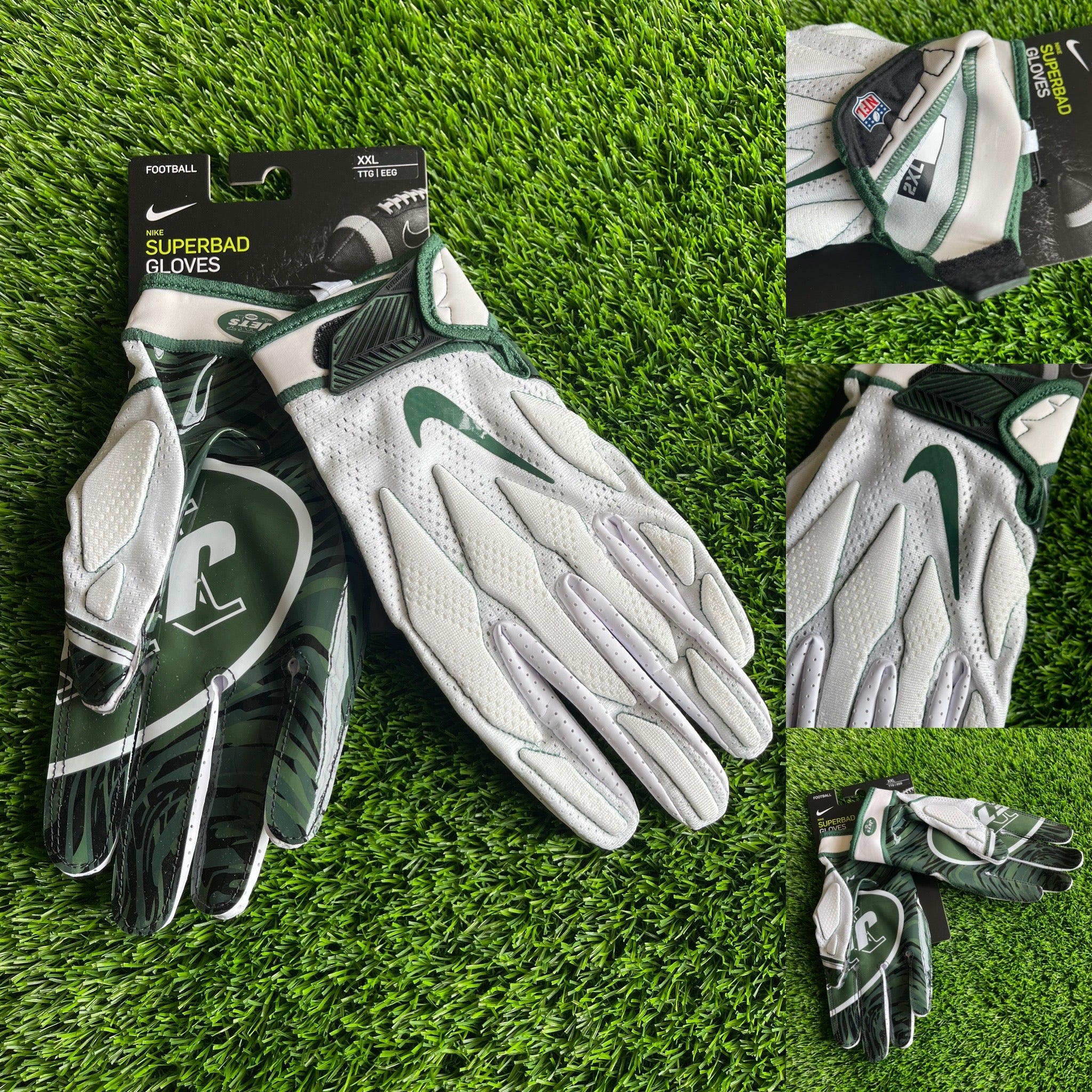 uitbreiden pk Beheren Nike NFL Super Bad Football Gloves- NY Jets