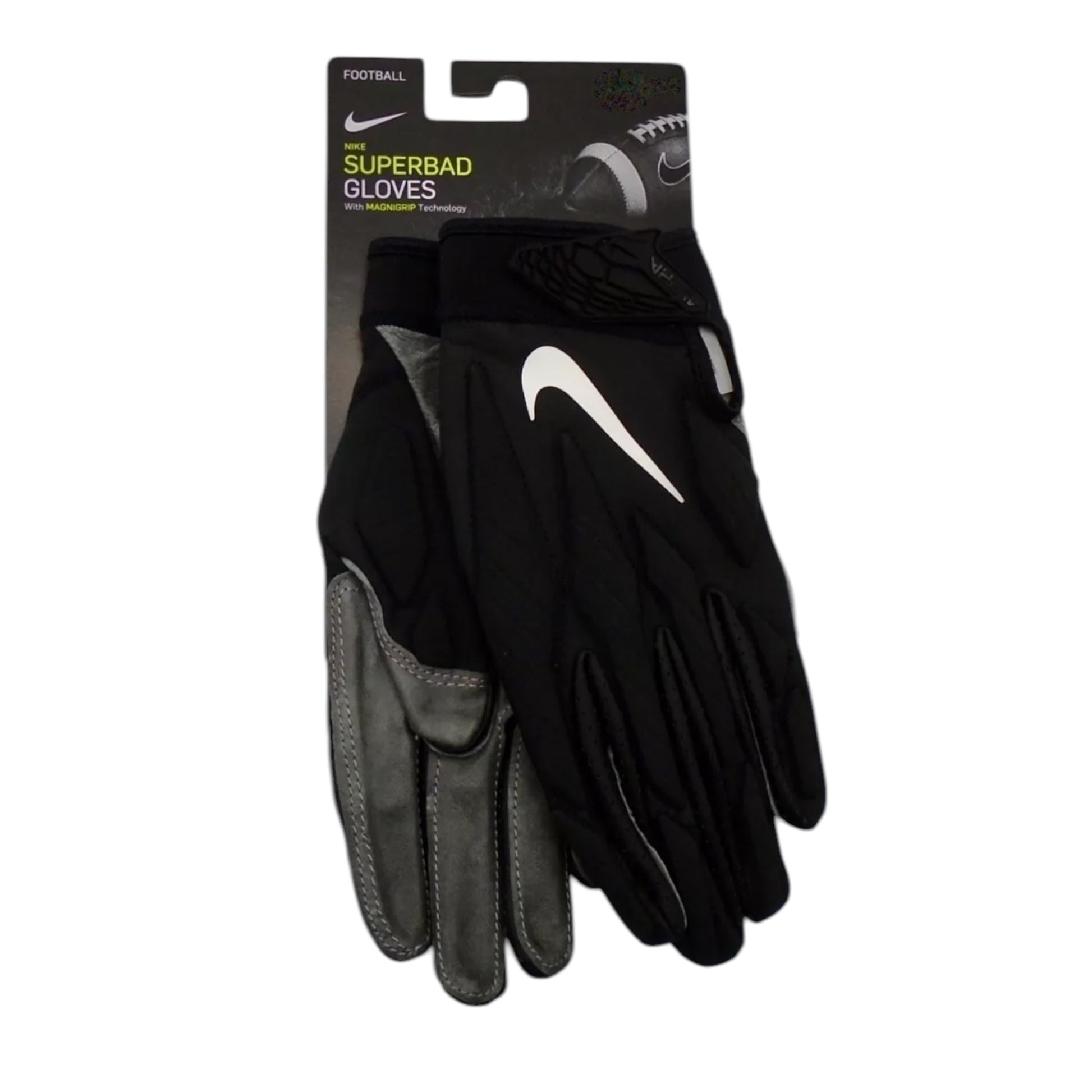 Nike Superbad Football Gloves Leather Palm Black/White - Size XL 