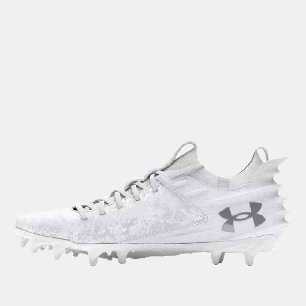 UA Smoke Blur 2 MC Suede Football Cleats - White