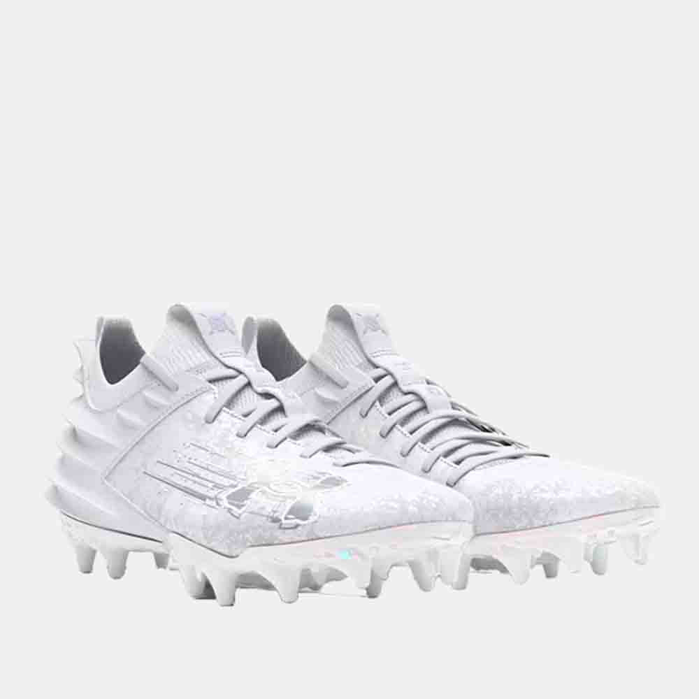 UA Smoke Blur 2 MC Suede Football Cleats - White