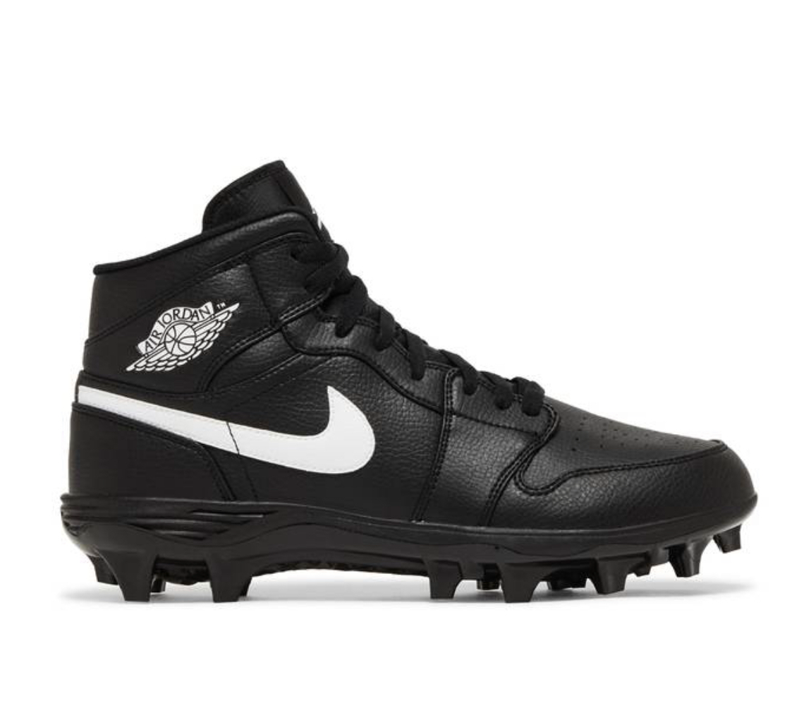 Jordan 1 Mid Alpha Menace TD Cleat 'Black White'