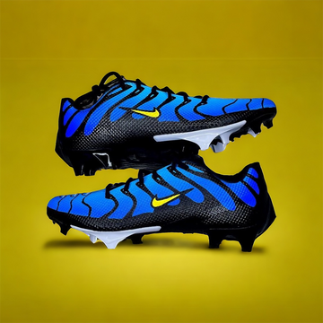 Nike Vapor Edge Speed Air Max Plus Customs - Blue & Yellow Football Cleats